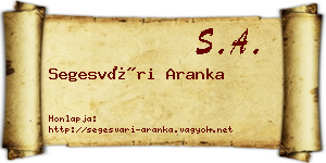 Segesvári Aranka névjegykártya